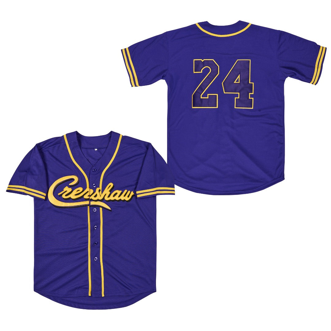 Purple & Gold #24 Crenshaw Baseball Jersey – Clutch Jerseys